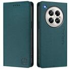 For Infinix Zero 40 4G / 5G RC01 Dual-Folded Magnetic Suction RFID Leather Phone Case(Dark Green) - 2