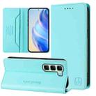 For Infinix Hot 50 5G RC01 Dual-Folded Magnetic Suction RFID Leather Phone Case(Mint Green) - 1