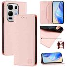 For Infinix Note 50s RC01 Dual-Folded Magnetic Suction RFID Leather Phone Case(Pink) - 1