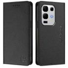 For Infinix Note 50s RC01 Dual-Folded Magnetic Suction RFID Leather Phone Case(Black) - 2