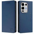 For Infinix Note 50s RC01 Dual-Folded Magnetic Suction RFID Leather Phone Case(Dark Blue) - 2