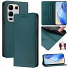 For Infinix Note 50s RC01 Dual-Folded Magnetic Suction RFID Leather Phone Case(Dark Green) - 1