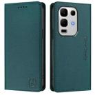 For Infinix Note 50s RC01 Dual-Folded Magnetic Suction RFID Leather Phone Case(Dark Green) - 2