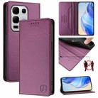 For Infinix Note 50s RC01 Dual-Folded Magnetic Suction RFID Leather Phone Case(Violet) - 1