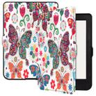 For KOBO Nia 6 inch Colored Drawing Voltage Elastic Texture Horizontal Flip Leather Case(Colorful Butterfly) - 1