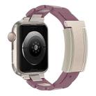 For Apple Watch 42mm / 41mm / 40mm / 38mm T-shaped Magnetic Buckle Stainless Steel Rubber Watch Band(Smoky Purple Starlight Buckle) - 1
