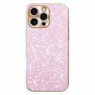 For iPhone 16 Pro Max Electroplating Star Diamond CD Texture Lens Ring Phone Case(Pink) - 1