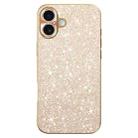 For iPhone 16 Plus Electroplating Star Diamond CD Texture Lens Ring Phone Case(Gold) - 1