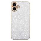 For iPhone 16 Plus Electroplating Star Diamond CD Texture Lens Ring Phone Case(Silver) - 1