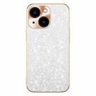 For iPhone 15 Electroplating Star Diamond CD Texture Lens Ring Phone Case(Silver) - 1