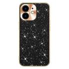 For iPhone 12 Electroplating Star Diamond CD Texture Lens Ring Phone Case(Black) - 1