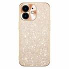 For iPhone 12 Electroplating Star Diamond CD Texture Lens Ring Phone Case(Gold) - 1