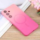 For Samsung Galaxy S25 5G Liquid TPU Silicone Gradient MagSafe Phone Case(Pink Red) - 2