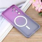 For Samsung Galaxy S25 5G Liquid TPU Silicone Gradient MagSafe Phone Case(Purple Grey) - 3
