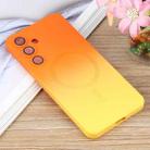 For Samsung Galaxy S25 5G Liquid TPU Silicone Gradient MagSafe Phone Case(Orange Yellow) - 2