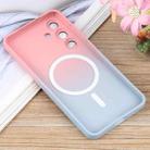 For Samsung Galaxy S25 5G Liquid TPU Silicone Gradient MagSafe Phone Case(Pink Blue) - 3