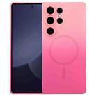 For Samsung Galaxy S25 Ultra 5G Liquid TPU Silicone Gradient MagSafe Phone Case(Pink Red) - 1