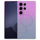 For Samsung Galaxy S25 Ultra 5G Liquid TPU Silicone Gradient MagSafe Phone Case(Purple Grey) - 1