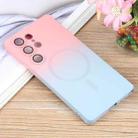 For Samsung Galaxy S25 Ultra 5G Liquid TPU Silicone Gradient MagSafe Phone Case(Pink Blue) - 2