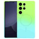 For Samsung Galaxy S25 Ultra 5G Liquid TPU Silicone Gradient MagSafe Phone Case(Cyan Blue) - 1