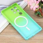 For Samsung Galaxy S25 Ultra 5G Liquid TPU Silicone Gradient MagSafe Phone Case(Cyan Blue) - 3