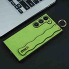 For Samsung Galaxy S21 Ultra 5G Wavy Wristband Bracket TPU Phone Case(Green) - 1