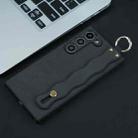 For Samsung Galaxy S21 Ultra 5G Wavy Wristband Bracket TPU Phone Case(Black) - 1