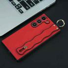 For Samsung Galaxy S21 Ultra 5G Wavy Wristband Bracket TPU Phone Case(Red) - 1