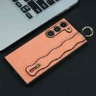 For Samsung Galaxy S21+ 5G Wavy Wristband Bracket TPU Phone Case(Pink) - 1