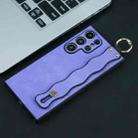 For Samsung Galaxy S21 5G Wavy Wristband Bracket TPU Phone Case(Purple) - 1
