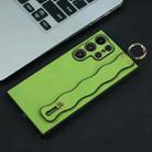 For Samsung Galaxy S21 5G Wavy Wristband Bracket TPU Phone Case(Green) - 1