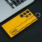 For Samsung Galaxy S21 5G Wavy Wristband Bracket TPU Phone Case(Yellow) - 1