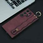 For Samsung Galaxy S21 5G Wavy Wristband Bracket TPU Phone Case(Wine Red) - 1