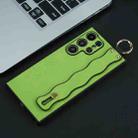 For Samsung Galaxy S22 Ultra 5G Wavy Wristband Bracket TPU Phone Case(Green) - 1