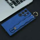 For Samsung Galaxy S22 Ultra 5G Wavy Wristband Bracket TPU Phone Case(Blue) - 1