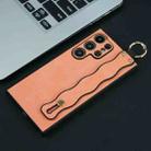 For Samsung Galaxy S23 Ultra 5G Wavy Wristband Bracket TPU Phone Case(Pink) - 1