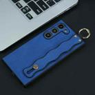 For Samsung Galaxy S23 5G Wavy Wristband Bracket TPU Phone Case(Blue) - 1