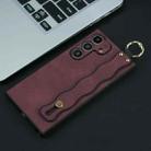 For Samsung Galaxy S24+ 5G Wavy Wristband Bracket TPU Phone Case(Wine Red) - 1