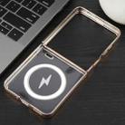 For Honor Magic V Flip 6D Glossy Electroplated PC MagSafe Phone Case(Desert Gold) - 3