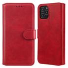 For iPhone 12 / 12 Pro Classic Calf Texture PU + TPU Horizontal Flip Leather Case, with Holder & Card Slots & Wallet(Red) - 1