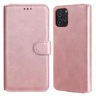 For iPhone 12 / 12 Pro Classic Calf Texture PU + TPU Horizontal Flip Leather Case, with Holder & Card Slots & Wallet(Rose Gold) - 1