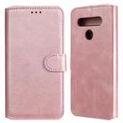 For LG K51S / Q51S Classic Calf Texture PU + TPU Horizontal Flip Leather Case, with Holder & Card Slots & Wallet(Rose Gold) - 1