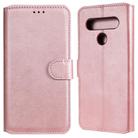 For LG K61 Classic Calf Texture PU + TPU Horizontal Flip Leather Case, with Holder & Card Slots & Wallet(Rose Gold) - 1