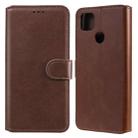 For Xiaomi Redmi 9C Classic Calf Texture PU + TPU Horizontal Flip Leather Case, with Holder & Card Slots & Wallet(Brown) - 1