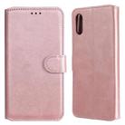 For Xiaomi Redmi 9A Classic Calf Texture PU + TPU Horizontal Flip Leather Case, with Holder & Card Slots & Wallet(Rose Gold) - 1