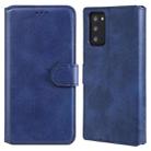 For Samsung Galaxy Note 20 Classic Calf Texture PU + TPU Horizontal Flip Leather Case, with Holder & Card Slots & Wallet(Blue) - 1