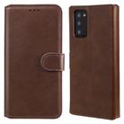 For Samsung Galaxy Note 20 Classic Calf Texture PU + TPU Horizontal Flip Leather Case, with Holder & Card Slots & Wallet(Brown) - 1