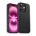 For iPhone 16 Pita Series TPU + PC Texture Phone Case(Black) - 1