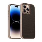 For iPhone 14 Pro Max Pita Series TPU + PC Texture Phone Case(Gold) - 1