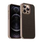 For iPhone 12 Pro Max Pita Series TPU + PC Texture Phone Case(Gold) - 1